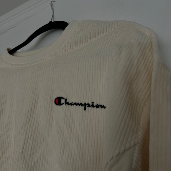 Champion Cream Suede Cropped Crewneck - Picture 2 of 5